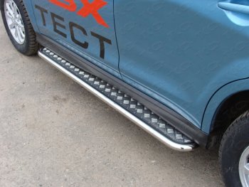 Пороги с площадкой 42,4 мм ТСС Тюнинг Mitsubishi ASX (2013-2016) 1-ый рестайлинг (серые)