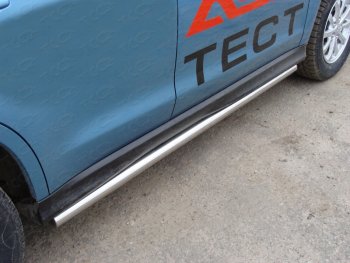 Защита порогов труба d60,3 мм ТСС Тюнинг Mitsubishi ASX 1-ый рестайлинг (2013-2016) (серые)