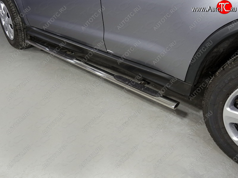 31 399 р. Пороги овальные с накладкой 75х42 мм ТСС Тюнинг  Mitsubishi ASX (2017-2020) 2-ой рестайлинг (серые)  с доставкой в г. Кемерово