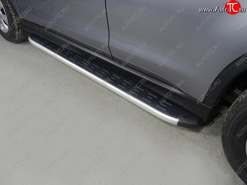 20 599 р. Пороги алюминиевые с пластиковой накладкой ТСС Тюнинг Mitsubishi ASX 2-ой рестайлинг (2017-2020) (серый)  с доставкой в г. Кемерово