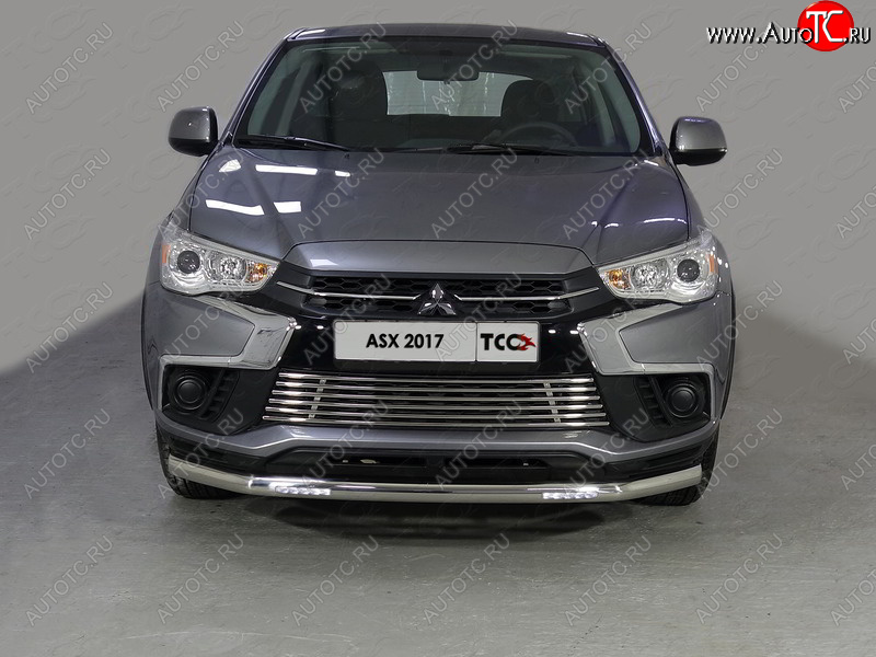 33 849 р. Защита переднего бампера нижняя с ДХО 60,3 мм ТСС Тюнинг  Mitsubishi ASX (2017-2020) 2-ой рестайлинг (нержавейка)  с доставкой в г. Кемерово