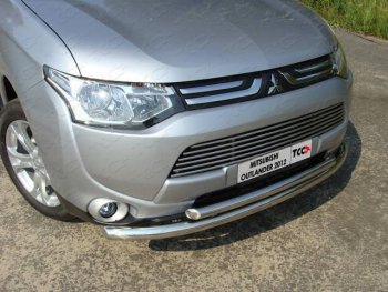 21 999 р. Защита переднего бампера нижняя 60,3*50,8 мм ТСС Тюнинг  Mitsubishi Outlander  GF (2012-2014) дорестайлинг (нержавейка)  с доставкой в г. Кемерово. Увеличить фотографию 1