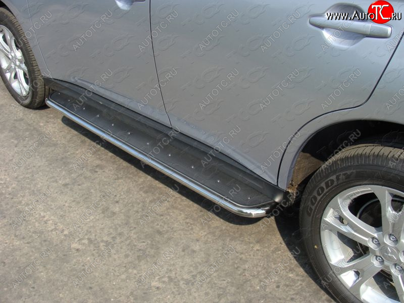 36 999 р. Пороги с площадкой 42,4 мм ТСС Тюнинг  Mitsubishi Outlander  GF (2014-2016) 1-ый рестайлинг (нержавейка)  с доставкой в г. Кемерово