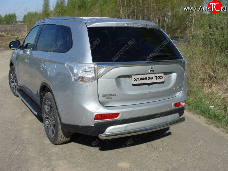 15 999 р. Защита задняя (центральная нержавейка 60,3 мм) ТСС Тюнинг  Mitsubishi Outlander  GF (2014-2016) 1-ый рестайлинг  с доставкой в г. Кемерово