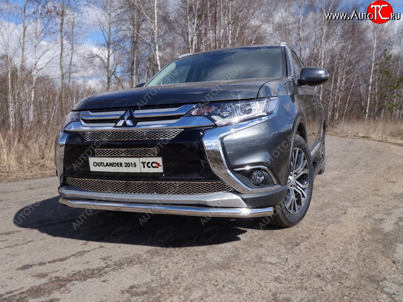 21 999 р.  Защита передняя нижняя длинная 60,3 мм ТСС Тюнинг  Mitsubishi Outlander  GF (2015-2018) 2-ой рестайлинг (нержавейка)  с доставкой в г. Кемерово