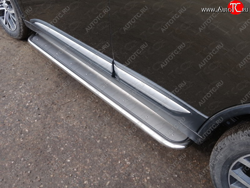 41 749 р. Пороги с площадкой 42,4 мм ТСС Тюнинг  Mitsubishi Outlander  GF (2015-2018) 2-ой рестайлинг (нержавейка)  с доставкой в г. Кемерово
