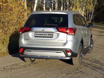 Защита задняя (нержавейка 60,3 мм) ТСС Тюнинг Mitsubishi Outlander  GF (2018-2022) 3-ий рестайлинг