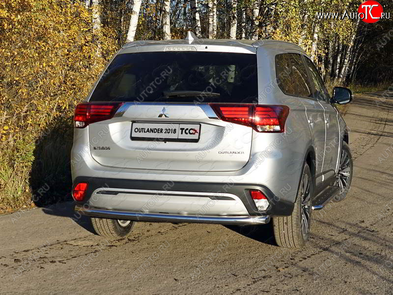 20 599 р. Защита задняя (нержавейка 60,3 мм) ТСС Тюнинг  Mitsubishi Outlander  GF (2018-2022) 3-ий рестайлинг  с доставкой в г. Кемерово