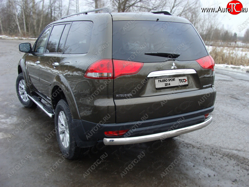 21 999 р. Защита задняя (центральная овальная 75х42 мм) ТСС Тюнинг  Mitsubishi Pajero Sport  PB (2013-2017) рестайлинг  с доставкой в г. Кемерово