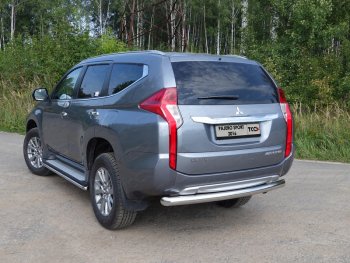 Защита задняя (нержавейка 76,1 мм) ТСС Тюнинг Mitsubishi Pajero Sport  QE (2015-2021) дорестайлинг