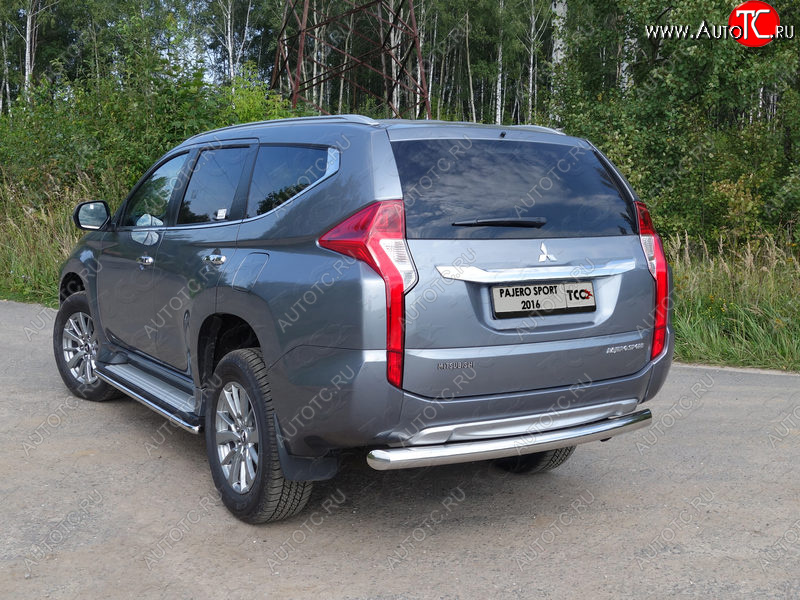 17 649 р. Защита задняя (нержавейка 76,1 мм) ТСС Тюнинг  Mitsubishi Pajero Sport  QE (2015-2021) дорестайлинг  с доставкой в г. Кемерово
