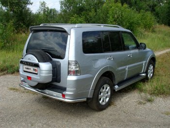Защита задняя (центральная нержавейка 60,3 мм) ТСС Тюнинг Mitsubishi Pajero  4 V80 (2011-2014) 3 дв. 1-ый рестайлинг
