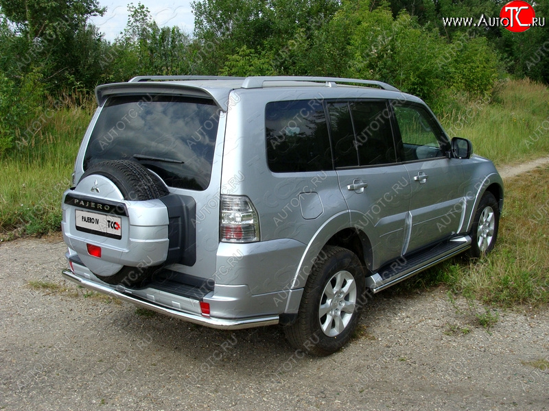 21 999 р. Защита задняя (центральная нержавейка 60,3 мм) ТСС Тюнинг  Mitsubishi Pajero  4 V80 (2011-2014) 3 дв. 1-ый рестайлинг  с доставкой в г. Кемерово