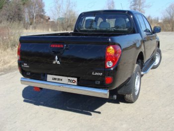 Защита задняя (центральная 120х60 мм) ТСС Тюнинг Mitsubishi L200  4 (2013-2016)  рестайлинг (центральная)
