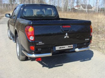 Защита задняя (уголки, нержавейка 76,1 мм) ТСС Тюнинг Mitsubishi L200  4 (2013-2016)  рестайлинг