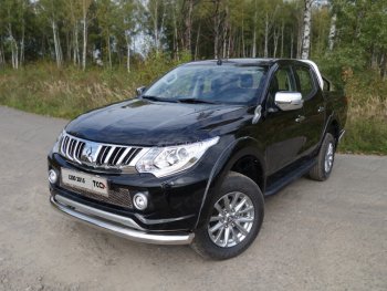 Защита переднего бампера нижняя d76,1 мм ТСС Тюнинг Mitsubishi L200 5 KK,KL дорестайлинг (2015-2019) (нержавейка)