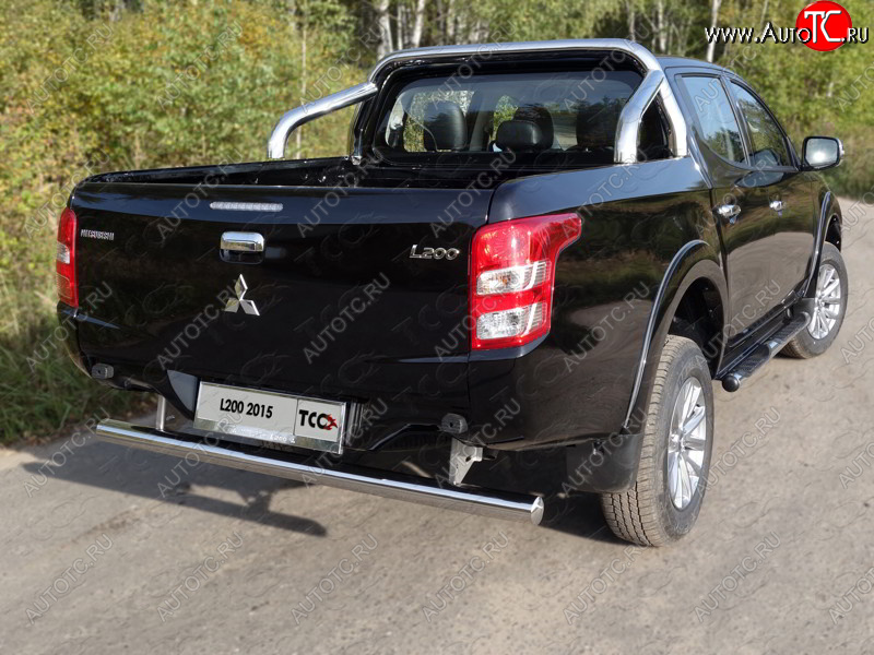 21 999 р. Защита задняя (центральная, нержавейка d76,1 мм) ТСС Тюнинг  Mitsubishi L200  5 KK,KL (2015-2019) дорестайлинг (центральная)  с доставкой в г. Кемерово