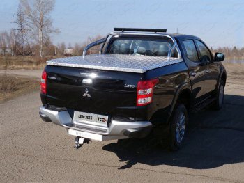 Защита кузова (для крышки) со светодиодной фарой d75х42 мм ТСС Тюнинг Mitsubishi L200  5 KK,KL (2015-2019) дорестайлинг (нержавейка)