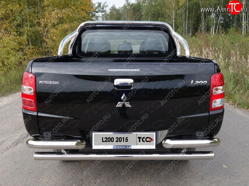 67 999 р. Защита кузова (только для кузова) d75х42 мм ТСС Тюнинг  Mitsubishi L200  5 KK,KL (2018-2022) рестайлинг (нержавейка)  с доставкой в г. Кемерово