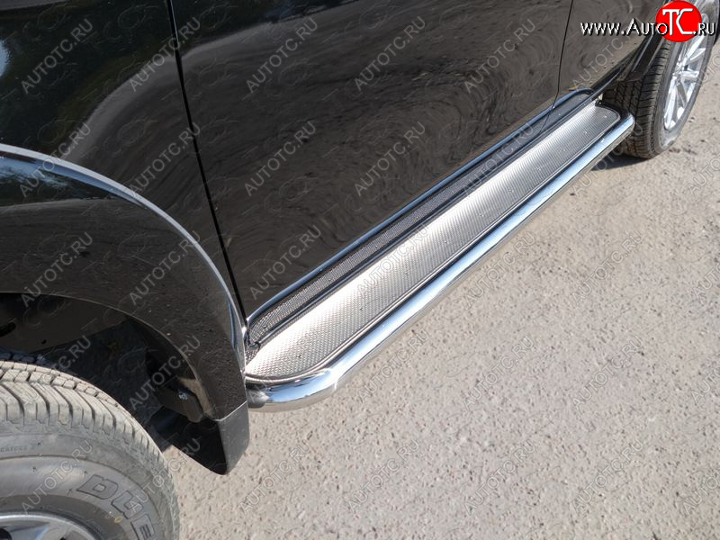 42 999 р. Пороги с площадкой 60,3 мм ТСС Тюнинг Mitsubishi L200 5 KK,KL рестайлинг (2018-2022) (нержавейка)  с доставкой в г. Кемерово