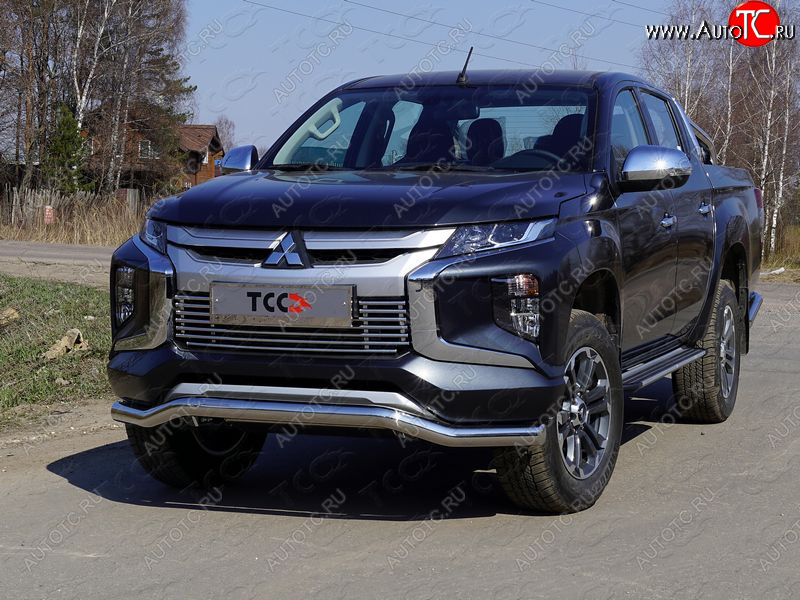 22 749 р. Защита переднего бампера волна d76,1 мм ТСС Тюнинг  Mitsubishi L200  5 KK,KL (2018-2022) рестайлинг (нержавейка)  с доставкой в г. Кемерово