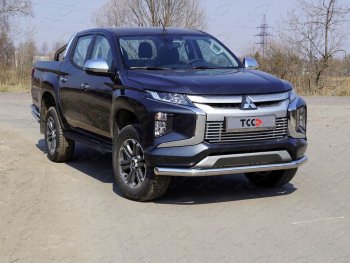 Защита переднего бампера нижняя 76,1 мм ТСС Тюнинг Mitsubishi L200  5 KK,KL (2018-2022) рестайлинг (нержавейка)