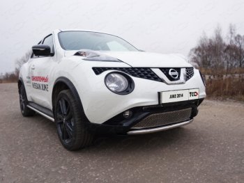 7 349 р. Защита переднего бампера нижняя d42,4 мм ТСС Тюнинг  Nissan Juke  1 YF15 (2014-2020) рестайлинг (нержавейка)  с доставкой в г. Кемерово. Увеличить фотографию 1