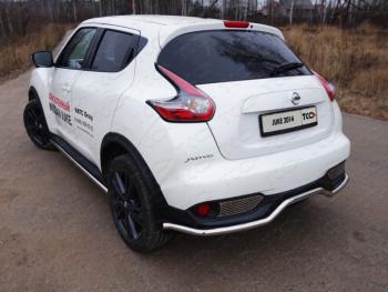 Защита заднего бампера d 42,4 мм ТСС Тюнинг Nissan Juke  1 YF15 (2014-2020) рестайлинг (нержавейка)