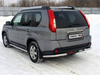Защита заднего бампера (уголки, d60,3 мм) TCC Nissan X-trail  2 T31 (2010-2015) рестайлинг