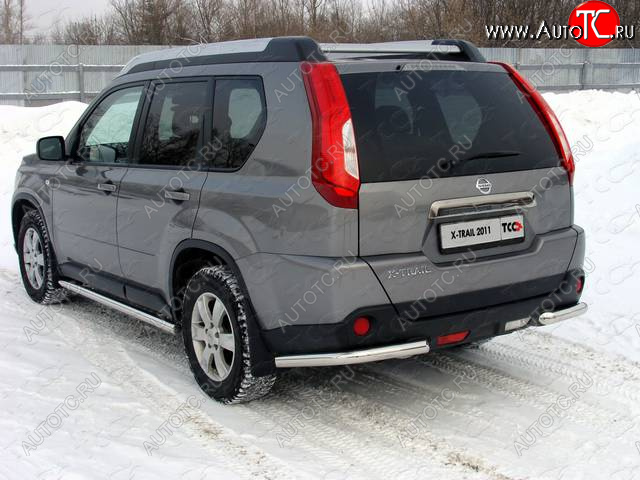 11 749 р. Защита заднего бампера (уголки, d60,3 мм) TCC  Nissan X-trail  2 T31 (2010-2015) рестайлинг  с доставкой в г. Кемерово