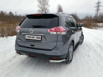 Защита заднего бампера (уголки, d60,3 мм) TCC Nissan X-trail  3 T32 (2013-2018) дорестайлинг