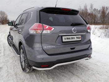 Защита задняя (нержавейка d42,4 мм), ТСС Тюнинг Nissan X-trail  3 T32 (2013-2018) дорестайлинг