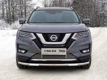 40 999 р. Защита переднего бампера нижняя с ДХО 60,3 мм ТСС Тюнинг  Nissan X-trail  3 T32 (2017-2022) рестайлинг (нержавейка)  с доставкой в г. Кемерово. Увеличить фотографию 1