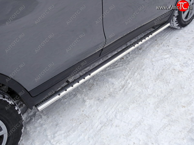 35 999 р. Пороги овальные с проступью 75х42 мм ТСС Тюнинг  Nissan X-trail  3 T32 (2017-2022) рестайлинг (серые)  с доставкой в г. Кемерово