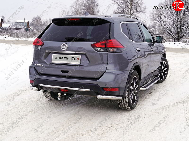 18 399 р. Защита заднего бампера (уголки, d60,3 мм) TCC  Nissan X-trail  3 T32 (2017-2022) рестайлинг  с доставкой в г. Кемерово