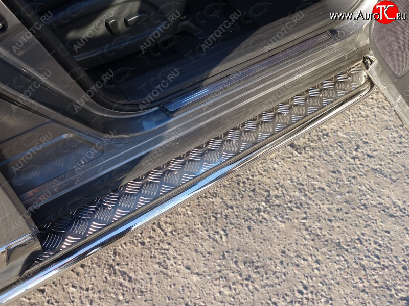 31 999 р. Пороги с площадкой 42,4 мм ТСС Тюнинг  Nissan Pathfinder  R52 (2012-2017) дорестайлинг (серые)  с доставкой в г. Кемерово