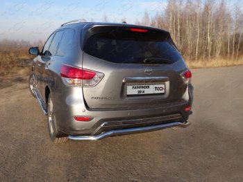 Защита задняя (нержавейка 60,3 мм) ТСС Тюнинг Nissan Pathfinder  R52 (2012-2017) дорестайлинг