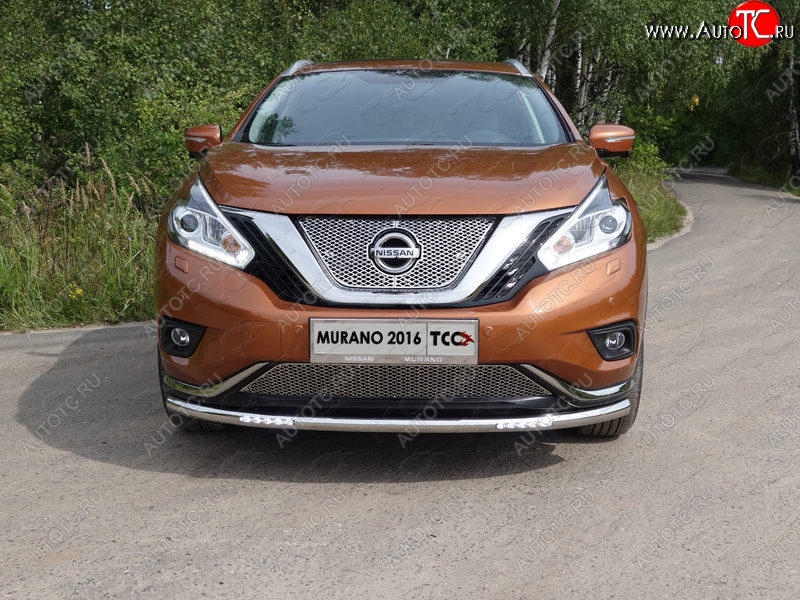 39 749 р. Защита переднего бампера нижняя с ДХО 60,3 мм ТСС Тюнинг  Nissan Murano  3 Z52 (2015-2022) дорестайлинг (нержавейка)  с доставкой в г. Кемерово