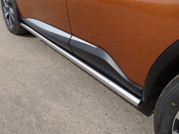 Защита порогов труба d60,3 мм ТСС Тюнинг Nissan Murano 3 Z52 дорестайлинг (2015-2022) (серые)
