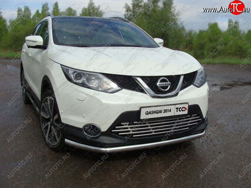 18 999 р. Защита переднего бампера нижняя d60,3 мм ТСС Тюнинг  Nissan Qashqai  2 (2013-2019) J11 дорестайлинг (нержавейка)  с доставкой в г. Кемерово
