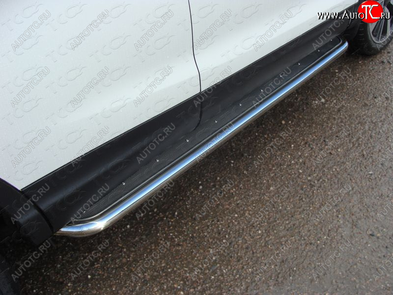 36 999 р. Пороги с площадкой 42,4 мм ТСС Тюнинг  Nissan Qashqai  2 (2013-2019) J11 дорестайлинг (нержавейка)  с доставкой в г. Кемерово