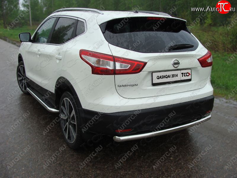 17 649 р. Защита задняя (центральная нержавейка 60,3 мм) ТСС Тюнинг Nissan Qashqai 2 J11 дорестайлинг (2013-2019)  с доставкой в г. Кемерово
