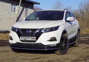 Защита переднего бампера нижняя 42,4 мм ТСС Тюнинг Nissan Qashqai  2 (2017-2022) J11 рестайлинг (нержавейка)
