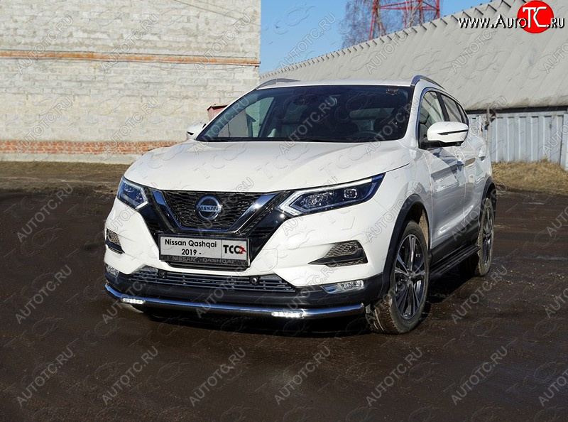 32 999 р. Защита переднего бампера нижняя с ДХО 60,3 мм ТСС Тюнинг  Nissan Qashqai  2 (2017-2022) J11 рестайлинг (нержавейка)  с доставкой в г. Кемерово