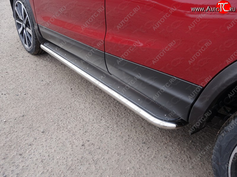 36 999 р. Пороги с площадкой 42,4 мм ТСС Тюнинг  Nissan Qashqai  2 (2017-2022) J11 рестайлинг (нержавейка )  с доставкой в г. Кемерово