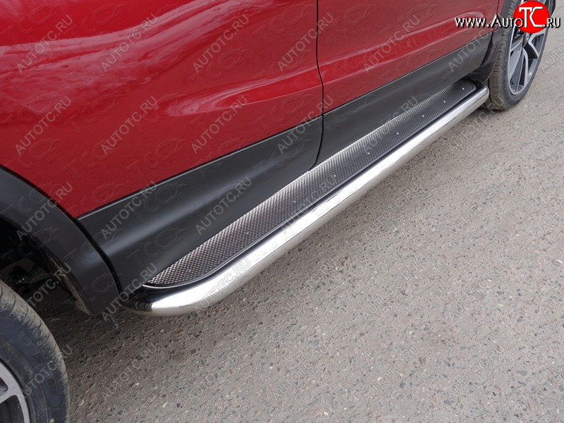 41 749 р. Пороги с площадкой 60,3 мм ТСС Тюнинг Nissan Qashqai 2 J11 рестайлинг (2017-2022) (нержавейка)  с доставкой в г. Кемерово