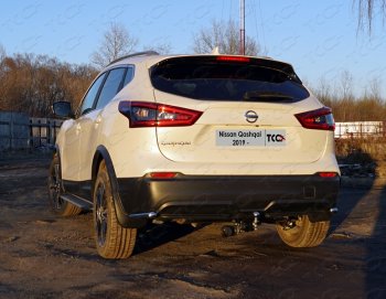Защита заднего бампера (уголки, d42,4 мм) TCC Nissan Qashqai  2 (2017-2022) J11 рестайлинг