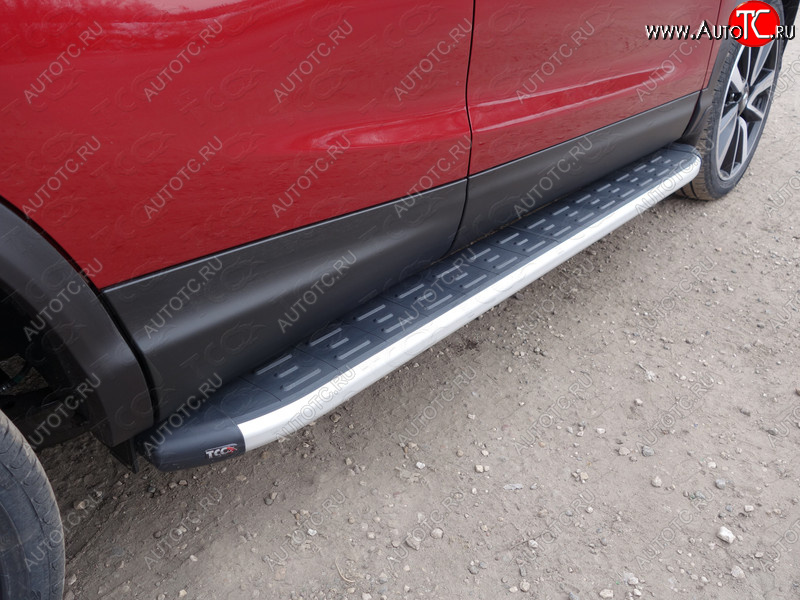20 599 р. Пороги алюминиевые с пластиковой накладкой ТСС Тюнинг Nissan Qashqai +2 1 J10 рестайлинг (2010-2014) (серые)  с доставкой в г. Кемерово