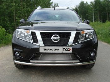 7 349 р. Декоративная вставка переднего бампера ТСС Тюнинг  Nissan Terrano  D10 (2013-2016) дорестайлинг (d 12 мм)  с доставкой в г. Кемерово. Увеличить фотографию 1