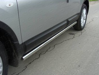 Защита порогов труба d60,3 мм ТСС Тюнинг Nissan Terrano  D10 (2013-2016) дорестайлинг (серые)
